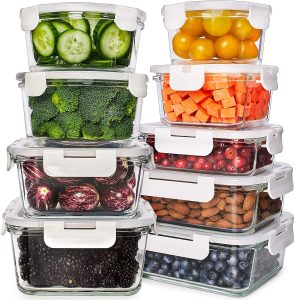Prep Naturals 18 Pcs. Glass Storage Containers with Lids