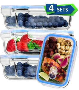 FineDine Superior Glass Meal Prep Containers