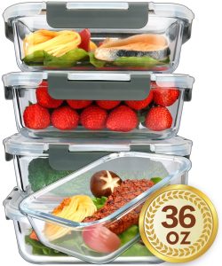 M MCIRCO 5-Pack Glass Food Storage Container