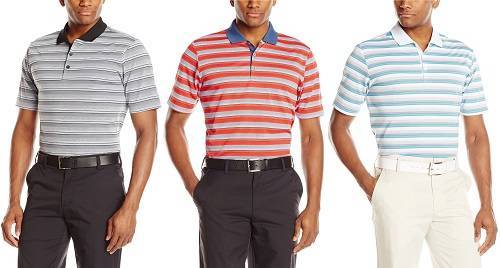 Adidas Golf Mens Climacool Sport Classic Stripe Polo Shirt
