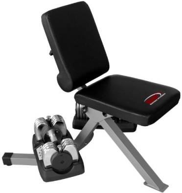 Bayou Fitness Adjustable Dumbbell Bench with Dumbbells