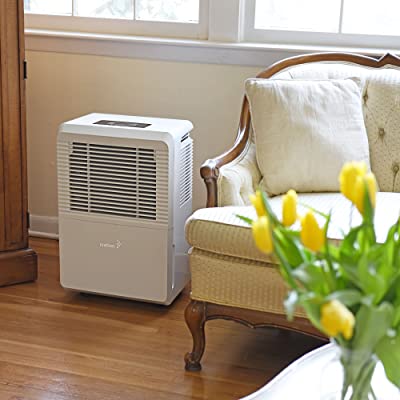 Ivation 70 Pint Energy Star Dehumidifier - Large-Capacity For Spaces Up To 4,500 Sq Ft - Includes Programmable Humidistat, Hose Connector, Auto Shutoff/Restart, Casters & Washable Air Filter, White,